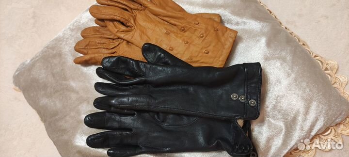 Перчатки женские кожаные