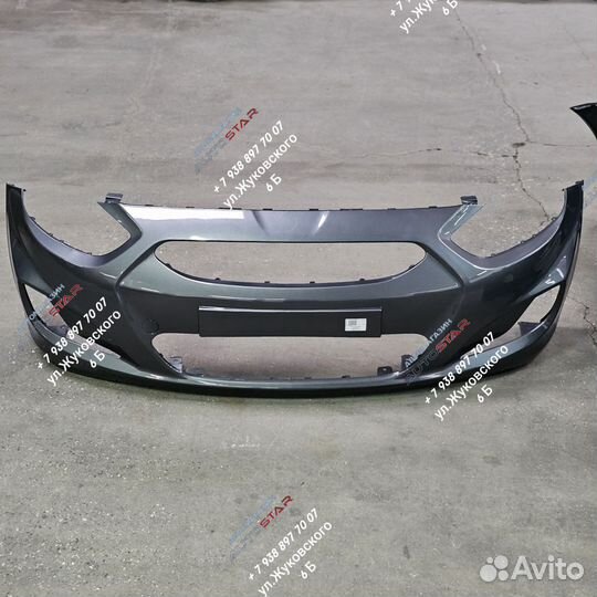 Передний бампер на hyundai solaris 1