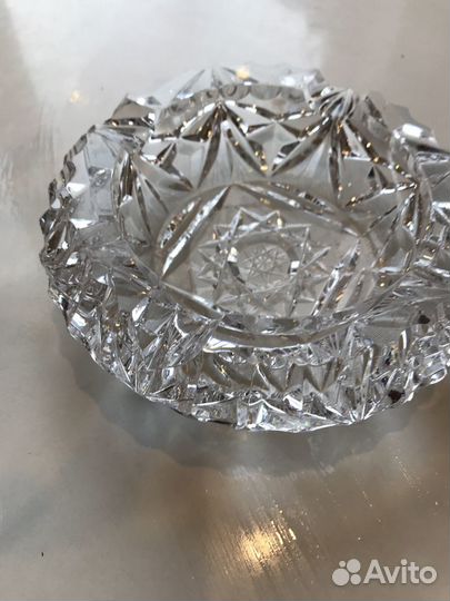 Изысканная Хрустальная пепельница,Богемия,60-е г