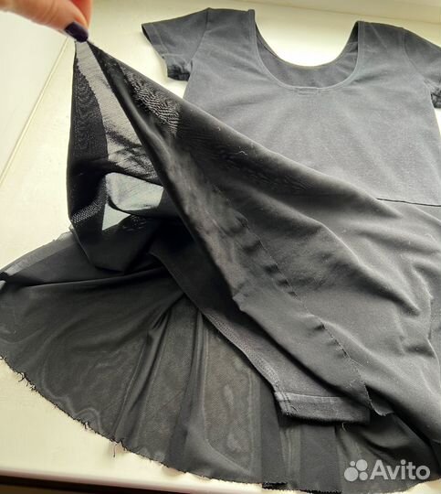 Хореографический купальник с юбкой + чешки