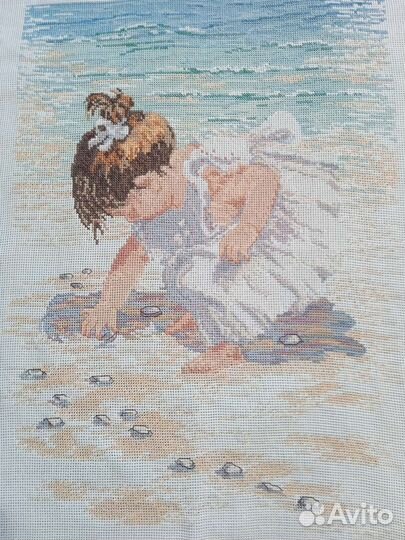 Картина вышивка крестом девочка природа