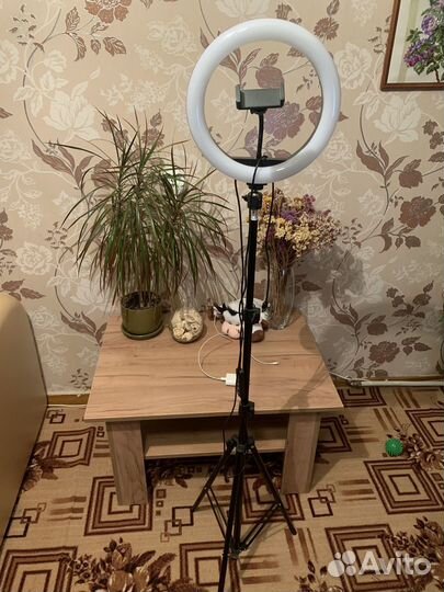 Кольцевая лампа со штативом новая