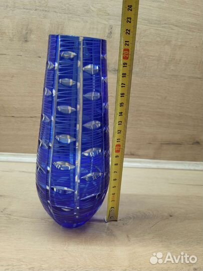 Цветной хрусталь ваза рог СССР