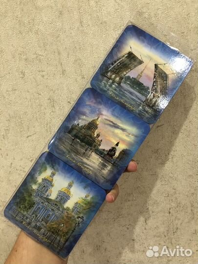 Подставки под стаканы с видами Спб (6 штук)