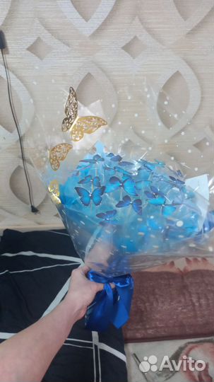 Букеты из атласной ленты,бабочек