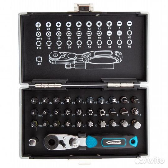 Набор бит, 1/4, магнитный адаптер