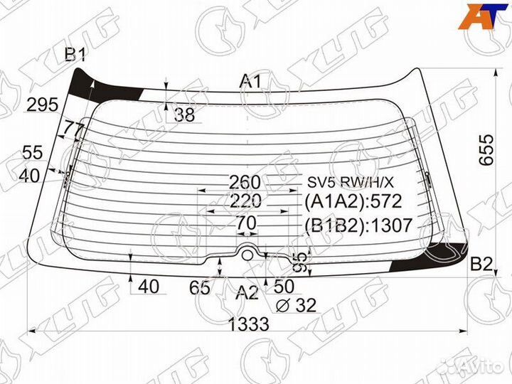 Стекло заднее Honda Accord 5 CE