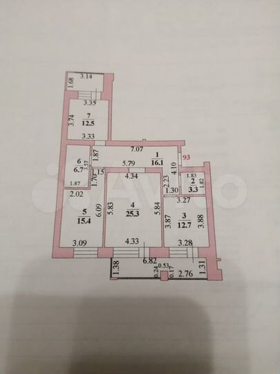 3-к. квартира, 92 м², 9/9 эт.