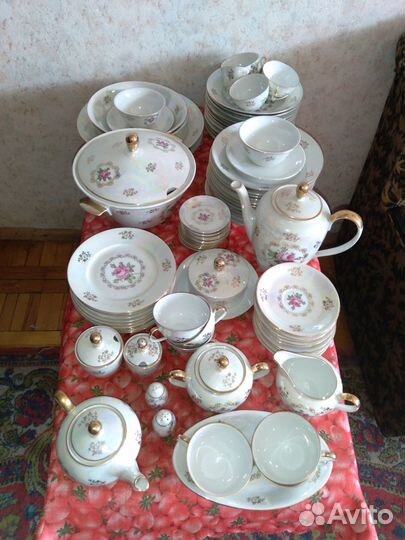 Столовый чайный сервиз гдр Роза Фортуна Айзенберг