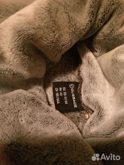 Свитер женский,флизка, серый с окантовка чёрная