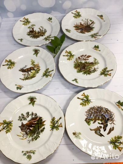 Набор тарелок 19 см «Охота» Бернадотте Чехия