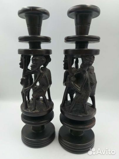 Антикварный подсвечник дерево Африка