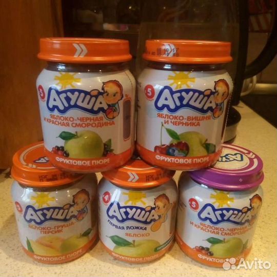 Детское питание пюре мясное/фруктовое