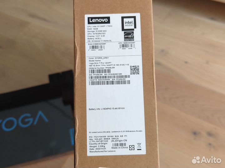 Ноутбук Lenovo yoga Slim 7 pro