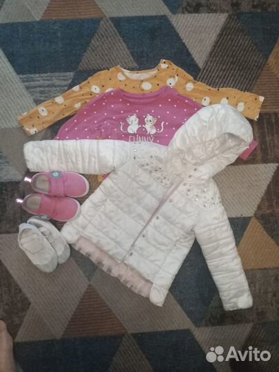 Вещи пакетом для девочки 98-104, обувь 25, 26