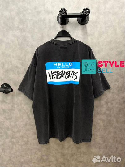 Vetements футболка оверсайз варенка (Hello my name