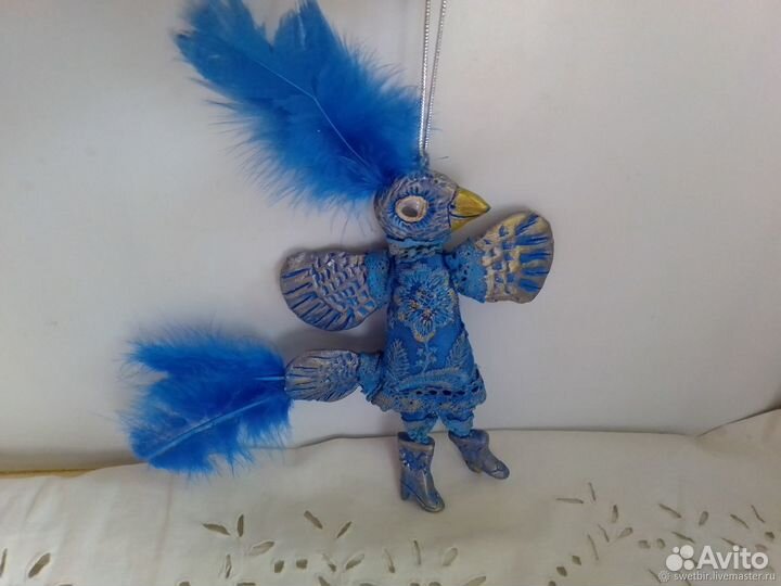 Синяя птица счастья талисман интерьерый и в машину