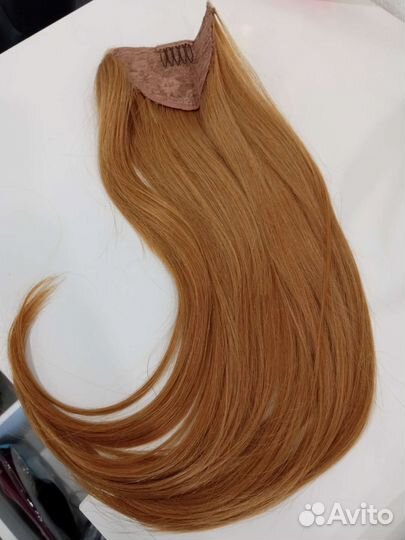 Накладной хвост из натуральных волос 40 см
