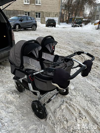 Коляска для двойни tfk погодок