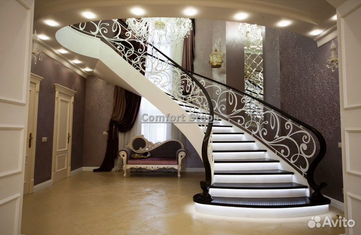 Обшивка бетонного каркаса лестниц