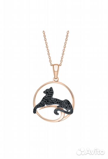 Золотая подвеска с черными бриллиантами