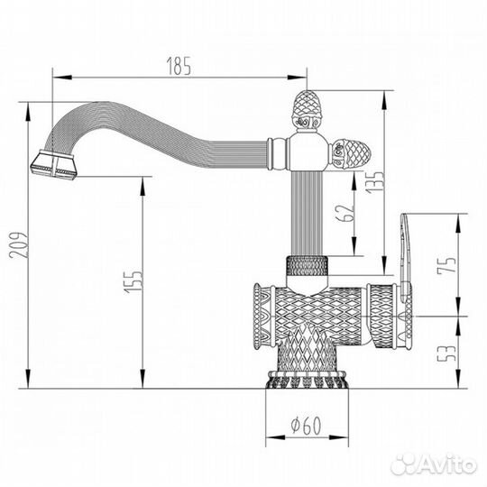 Смеситель для раковины Zorg A 424U-BR