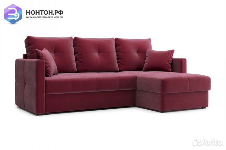 Диван угловой дельфин Вита бордовый