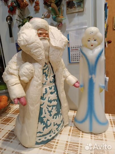 Дед мороз из ваты и снегурочка СССР