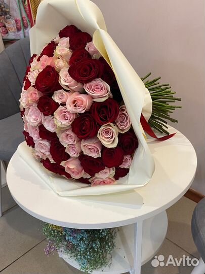 Букеты из 19, 39, 101 розы. Бесплатная доставка