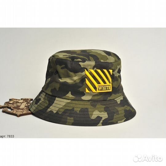 Панама Off White Зеленая