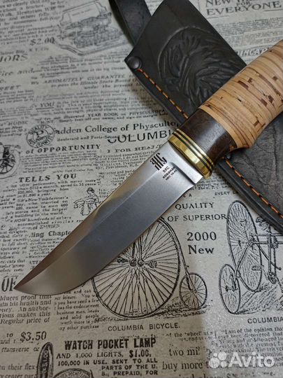 Нож лесник/ сталь 9хс/ береста