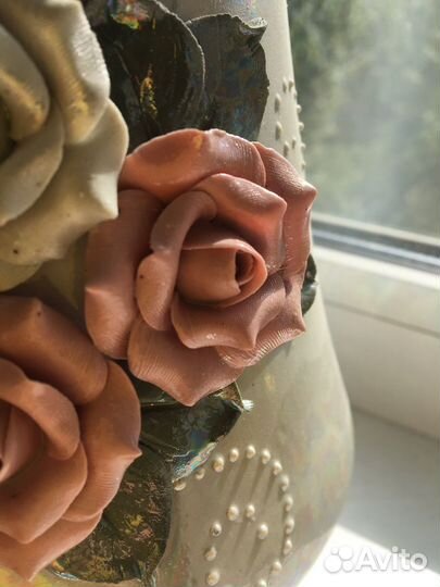 Ваза цветное стекло винтаж