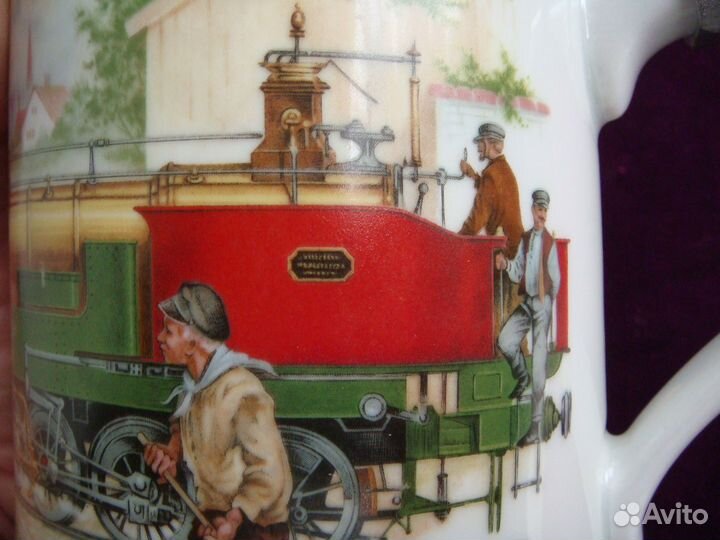 Старинная Пивная Кружка Паровозы Франции Олово