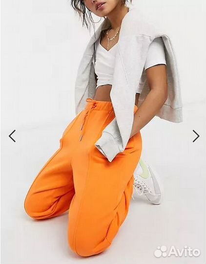 Джоггеры ASOS design Petite oversized оранжевые