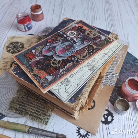 Открытка в стиле стимпанк