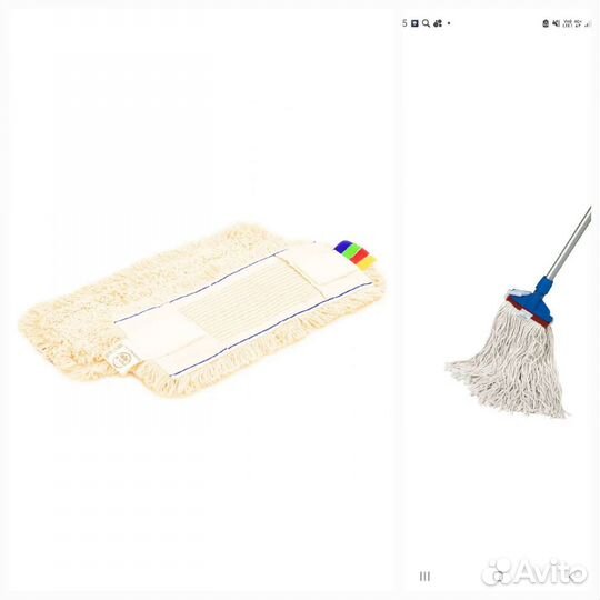 Моп плоский хб40 см и моп Кентукки хб