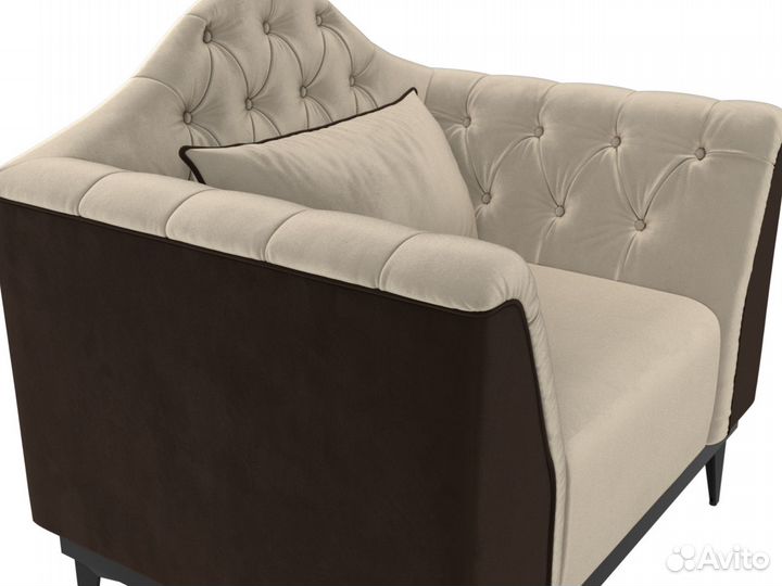 Кресло Флорида, микровельвет, бежевый, коричневый