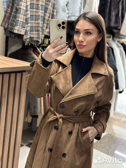 Тренч замшевый