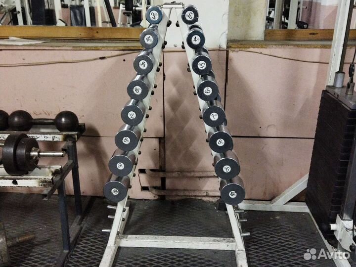 Набор гантелей хромированных