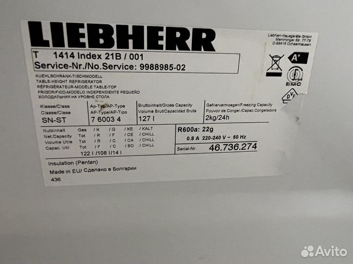 Холодильник liebherr T1414
