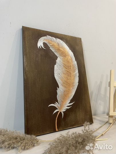 Интерьерная картина текстурная перо