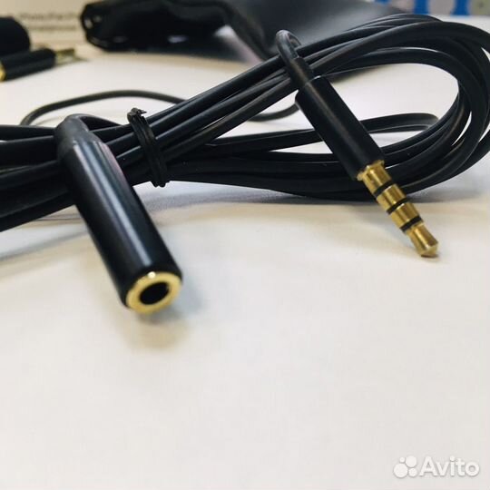 Петличный микрофон клипса 1,5+2 метра, чехол