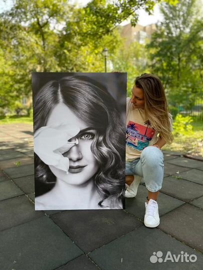 Портрет по фото на холсте, печать на холсте