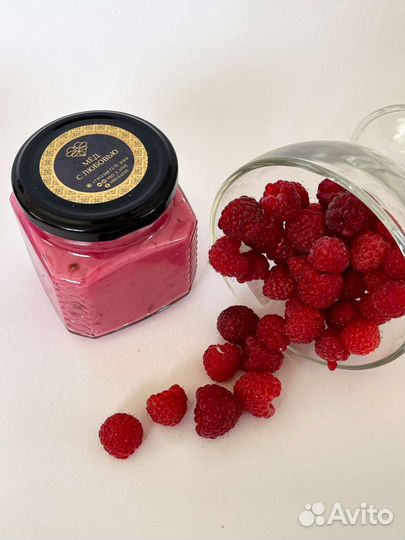 Крем мёд с малиной