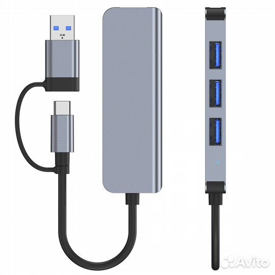 USB HUB разветвитель 4в1 Mivo MH-4011