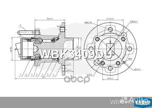 Ступица в сборе WBK3409DU Krauf