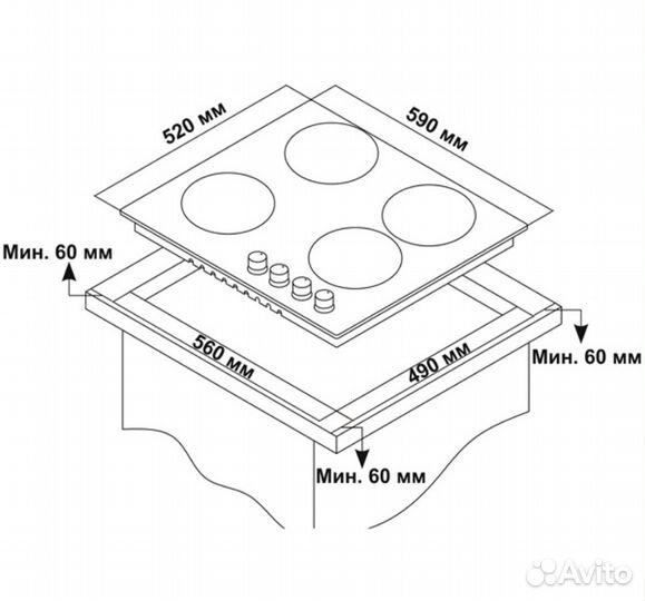 Газовая панель независимая Novex ND 6020 H