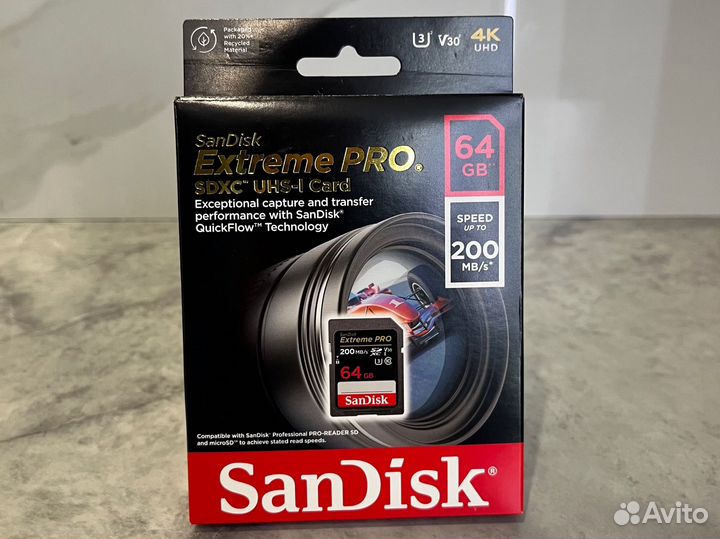 Карта памяти 64Gb SanDisk Extreme Pro