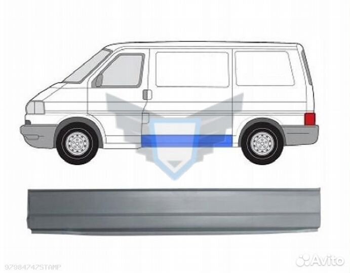 Накладка кузова левая VW Transporter T4 (Polcar)