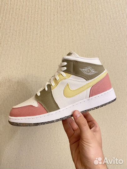 Кроссовки Jordan 1 Mid “Pastel Vivid Green Grind”
